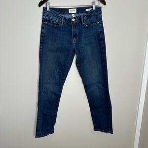 FRAME Le Garcon Jeans Women's Size 27 Blue Denim Mid‎ Rise Slim Fit Pants